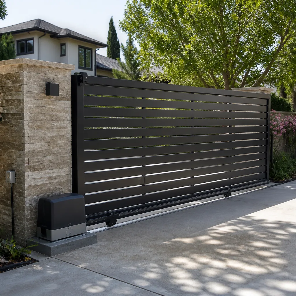 Sliding driveway gates